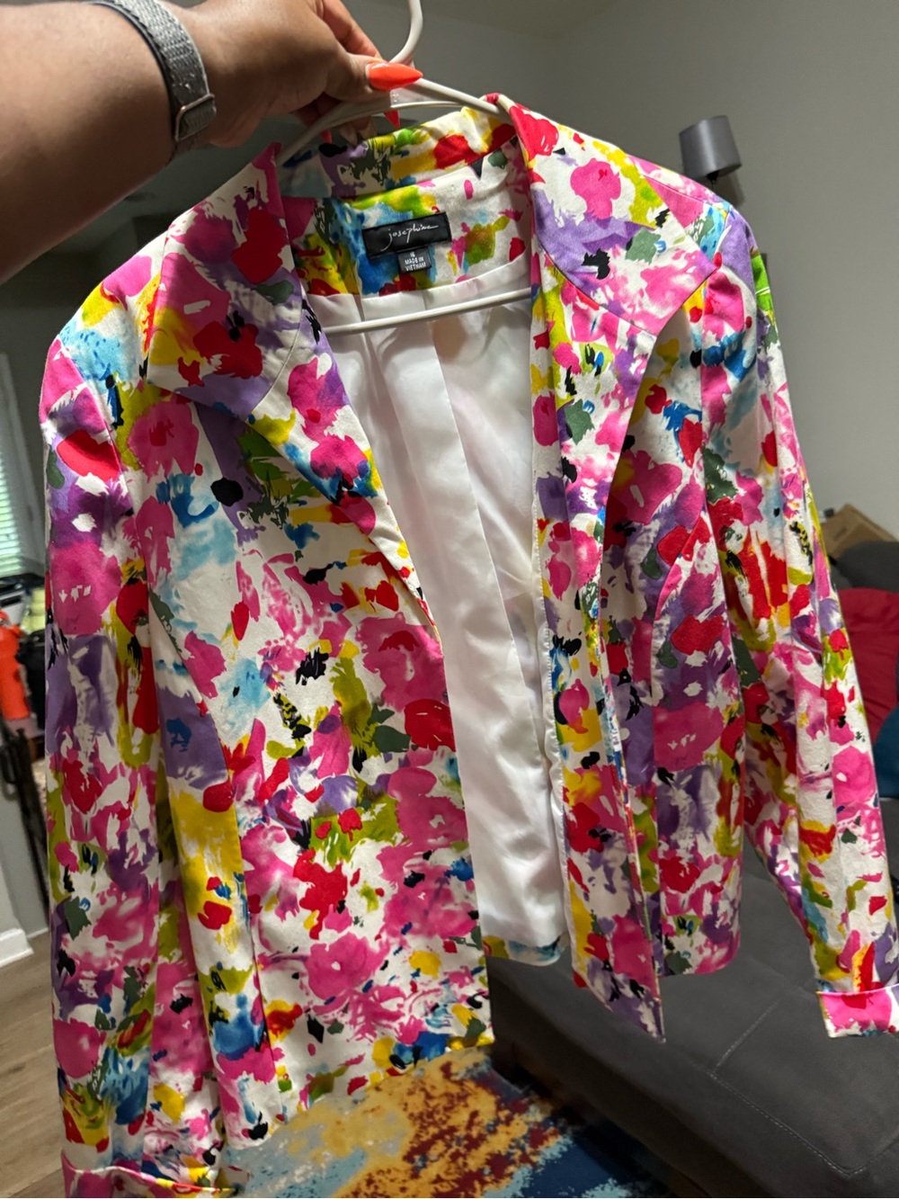 Joseph Floral Blazer in Pink Multicolor
